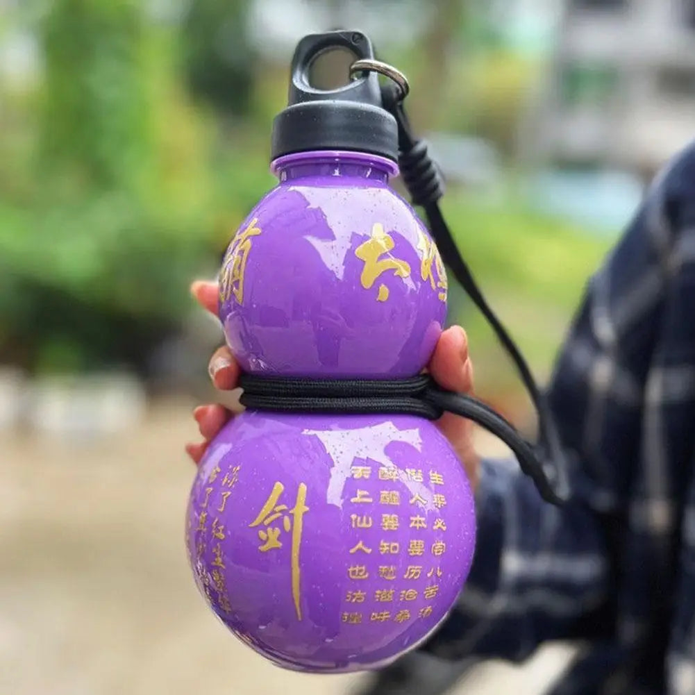 Retro Style Gourd Water Bottle 750ml Large Capacity Fitness Bottle Outdoor Hydration Gourd Bottle Traditional Water Cup Design