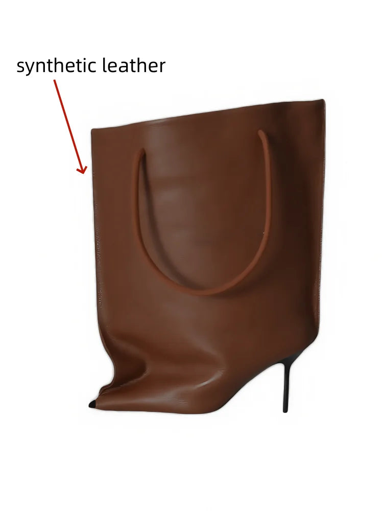 European and American Light Luxury Small Fragrance Fashion, Slim High Heels, Short Boots, Women's Sexy Big Tube Fashion Shoes