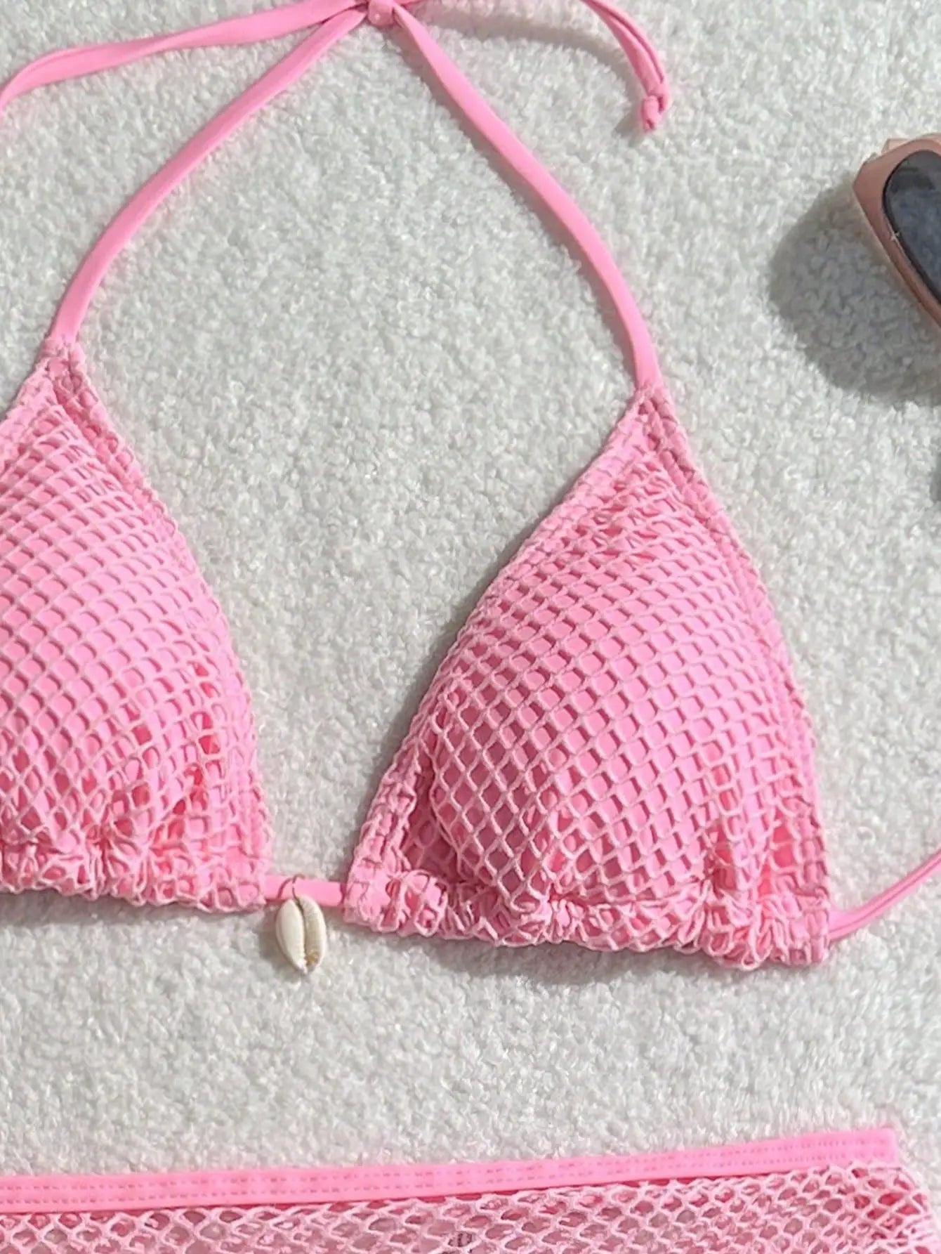 2025 new printed neck halter women's swimsuit suspender sexy bikini split-band hot spring swimsuit