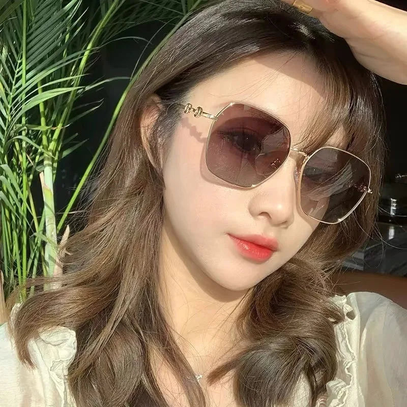 Sunglasses for Women  New Gradient Color Korean Edition Trendy UV Resistant Sunglasses Large Face Slimming Polarized Glasses