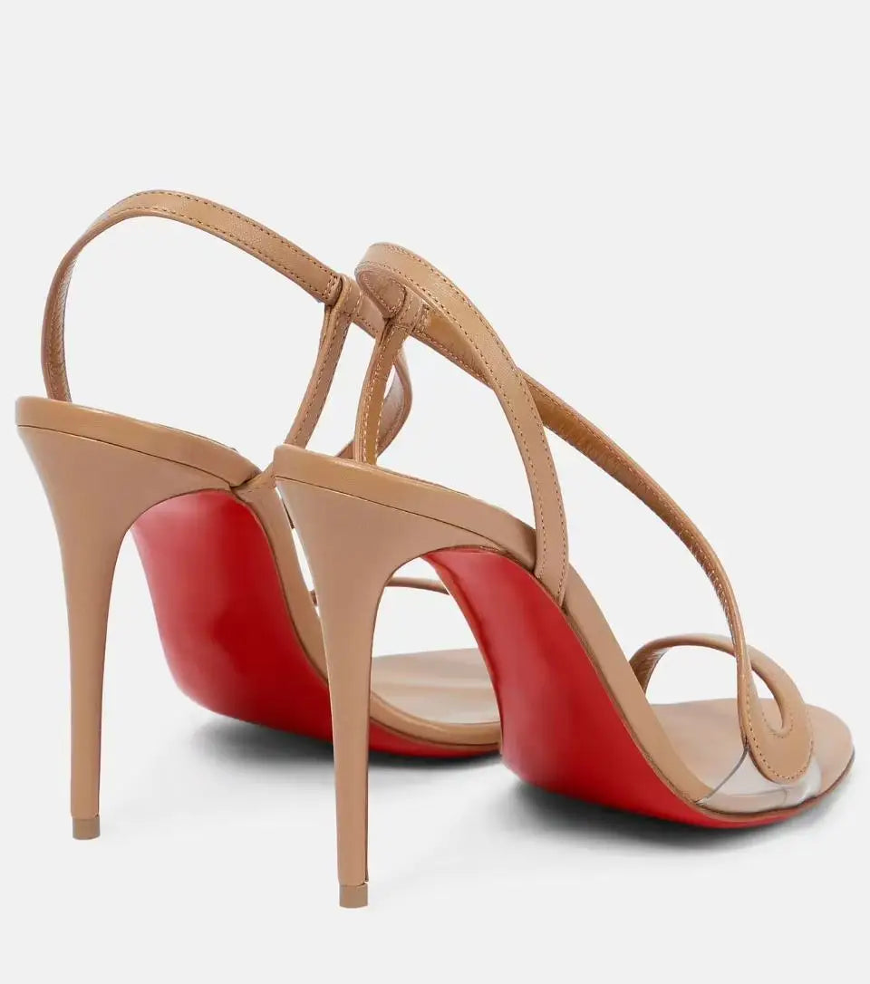 2025 European and AmericanWomen's Summer NewMulti ColorSerpentine Wrapped StrawStiletto High Heels Sexy Outerwear French Sandals