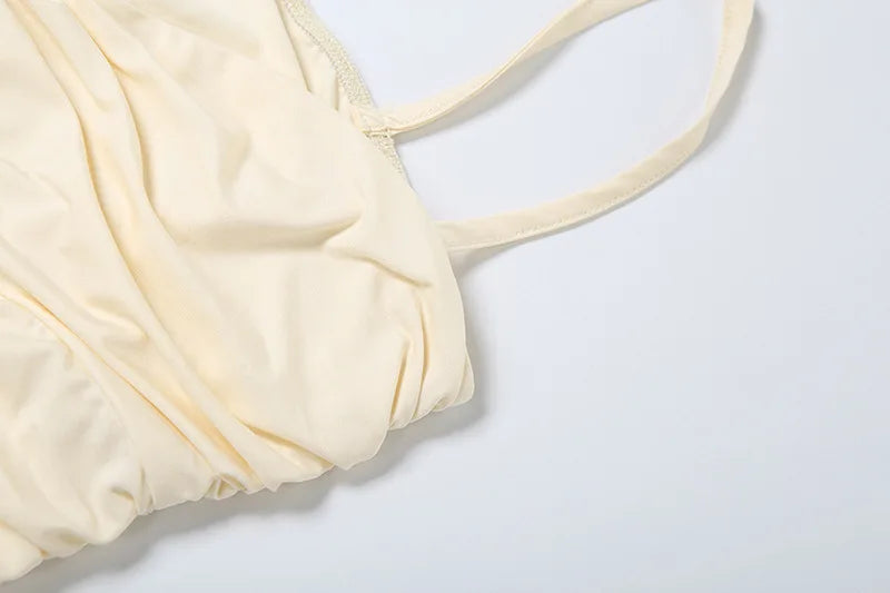 NIDANSSI Lace Print Ruffle Backless Holiday Casual Dress Women 2024 Elegant Sexy Dress Bodycon Midi Long Summer Dress Vestidos