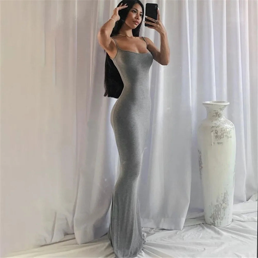 Women's Summer Maxi Dress Casual Lounge Slip Long Y2K Sexy Sleeveless Backless Bodycon  Slim Elegant Prom Party Exotic  Bohemia