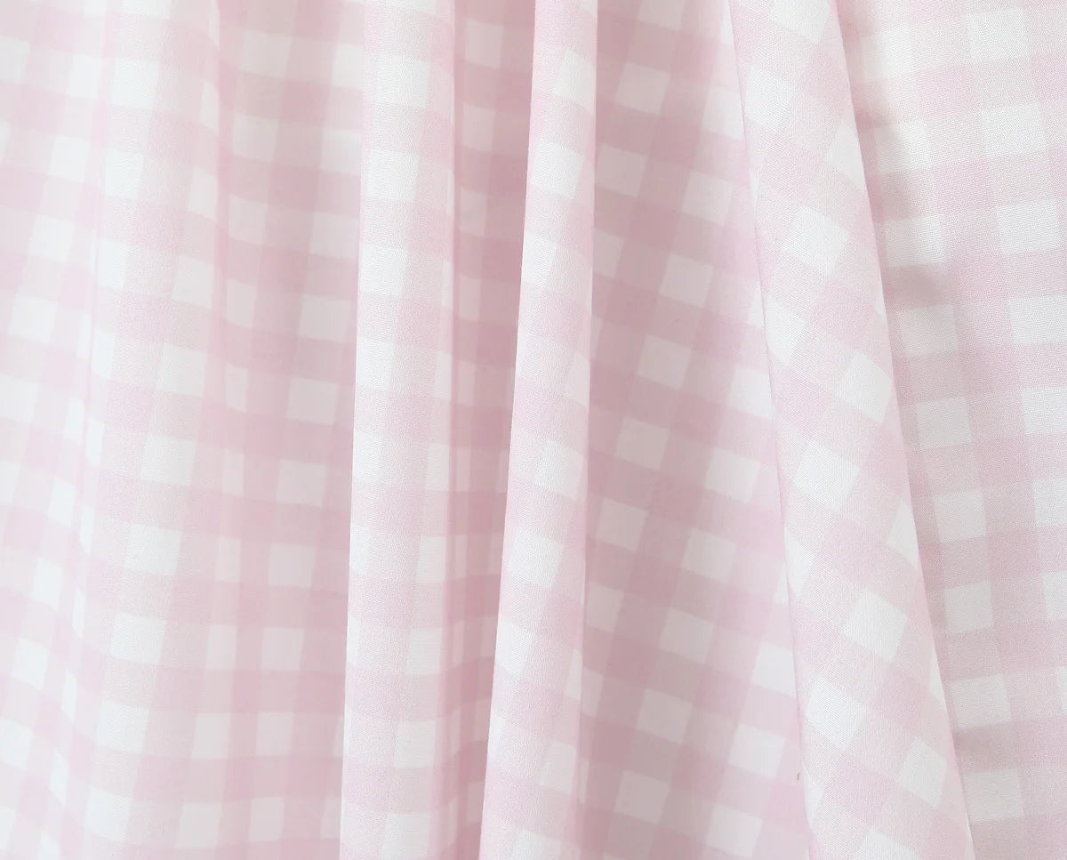 YENKYE Lace Up Bandage Plaid Sling Dress Women Elegant Square Neck Low Waist A-line Midi Summer Dresses Holiday Party Robe 2025