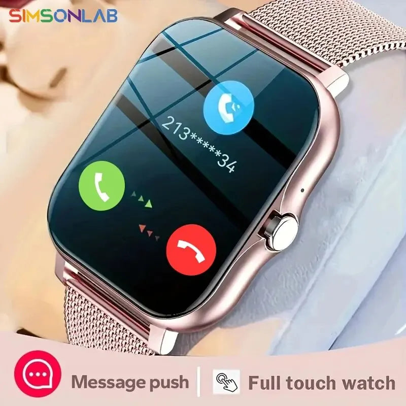 2025 Smartwatch Android Phone 1.44''Inch HD Screen Bluetooth Call Blood Oxygen/Pressure Monitoring Smart Watch Women Men Gift Wofashion.xyz
