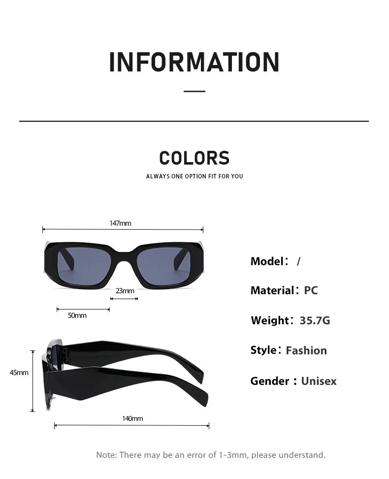 New Luxury Sunglasses for Women and Men Designer Famous Brand Glasses Square Stylish Trend Eyewear UV400