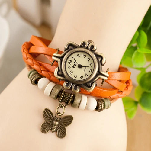 Elegant Fashion Ladies Dress Watches Vintage Wristwatches for Women Leatcher Band Small Dial Female Quartz Watch Montre Femme