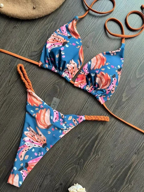 2024 sexy women bikini, brazilian triangle bikini, push-up swimsuit, beach bikini