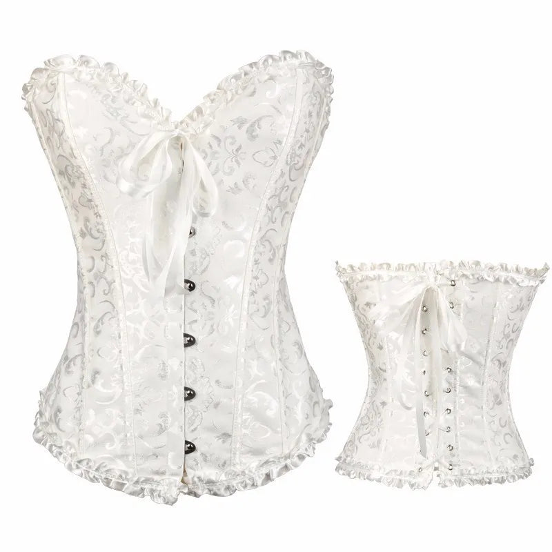 European and American court style corset jacquard lace back strap adjustable waist molding belly supporting bone shapewear 8111