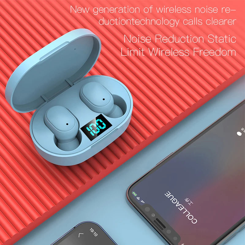 TWS E6S Bluetooth Earphones Wireless Bluetooth Headset Noise Cancelling Headsets With Mic Headphones For iPhone Xiaomi Redmi A6S