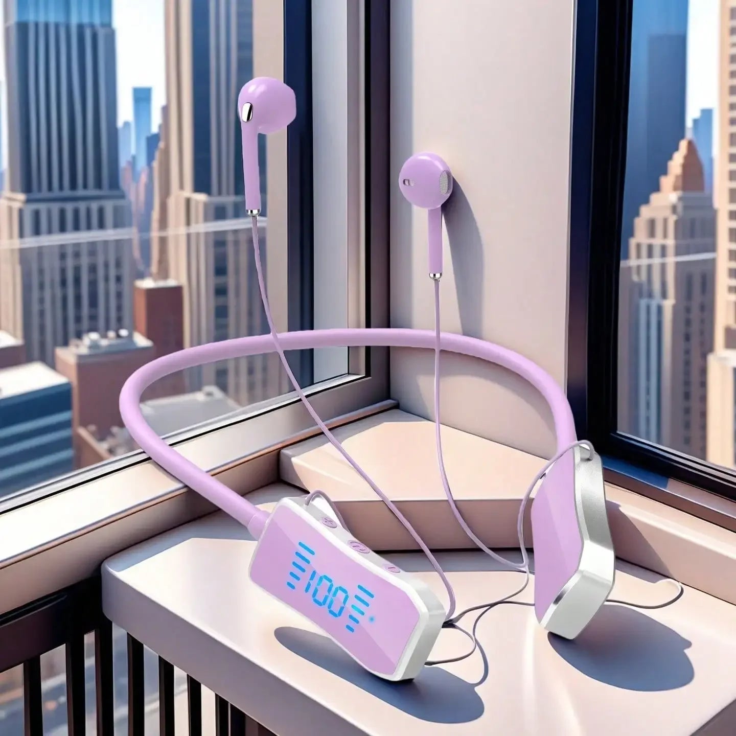 LED Display Stereo Wireless Bluetooth Earphones Magnetic Hanging Neck Headphones Headset Sports Gamer Headsets Noise Reduction