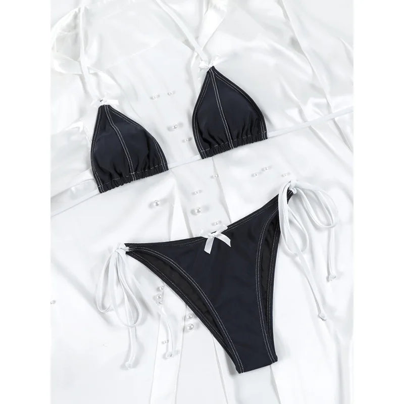 Sexy Swimwear Women Butterfly Bikinis Print Swimsuit Triagle Beachwear Bandage Bathing Suits Micro Biquini