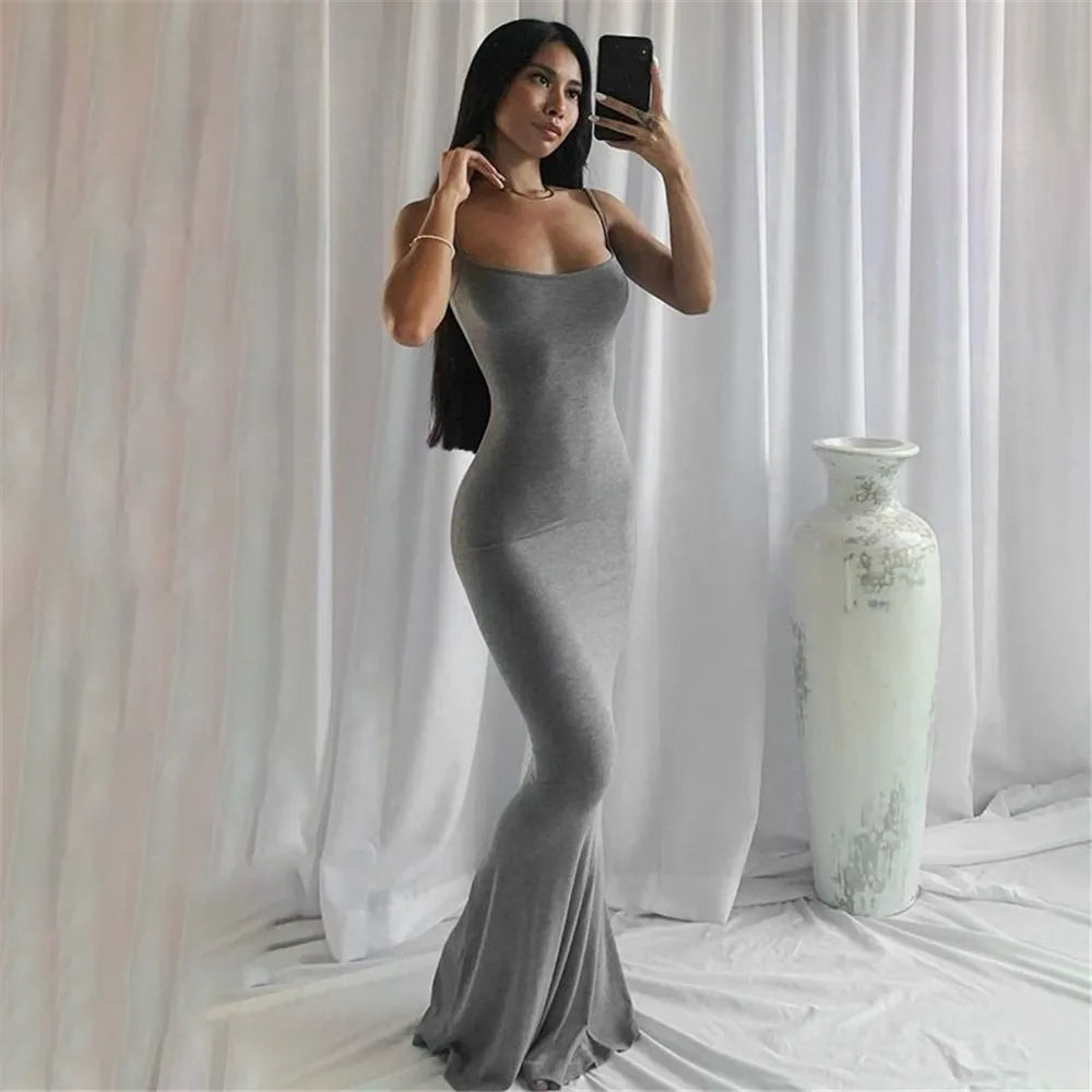 Women's Summer Maxi Dress Casual Lounge Slip Long Y2K Sexy Sleeveless Backless Bodycon  Slim Elegant Prom Party Exotic  Bohemia