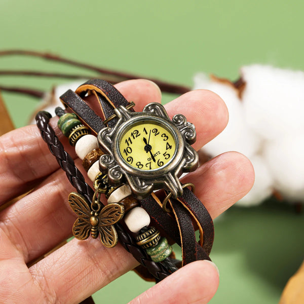 Elegant Fashion Ladies Dress Watches Vintage Wristwatches for Women Leatcher Band Small Dial Female Quartz Watch Montre Femme Wofashion.xyz