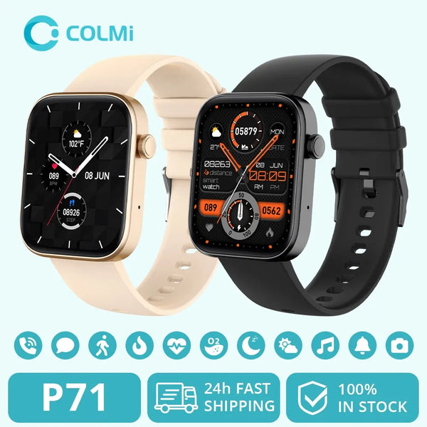 COLMI P71 Voice Calling Smartwatch Men Health Monitoring IP68 Waterproof Smart Notifications Voice Assistant Smart Watch Women Wofashion.xyz