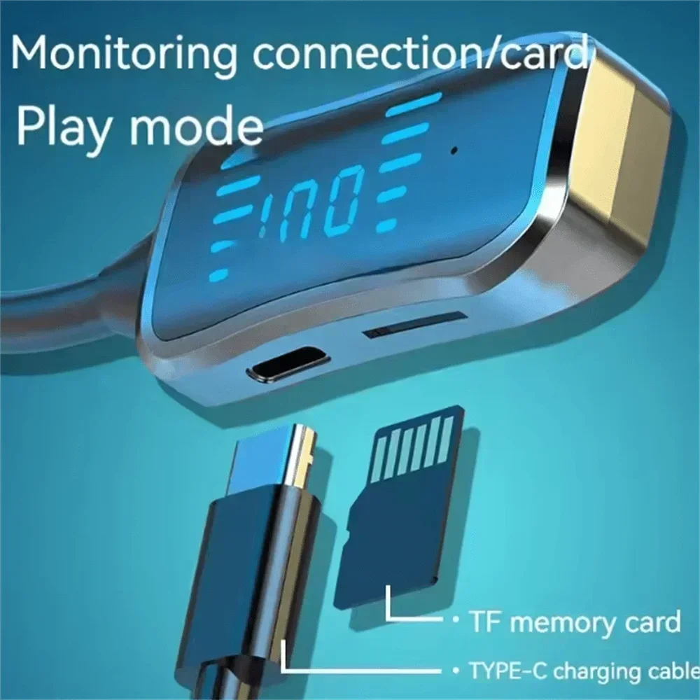 LED Display Stereo Wireless Bluetooth Earphones Magnetic Hanging Neck Headphones Headset Sports Gamer Headsets Noise Reduction