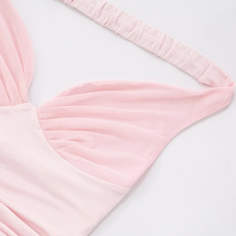 Blifanbo Sexy Elegant Ribbon Maxi Dress For Women Strapless Off-shoulder Sleeveless Backless Fashion Patchwork Party Long Dress