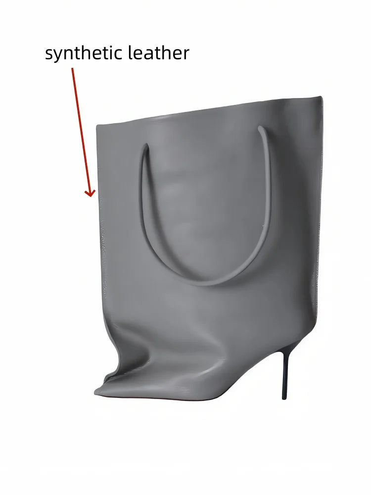 European and American Light Luxury Small Fragrance Fashion, Slim High Heels, Short Boots, Women's Sexy Big Tube Fashion Shoes