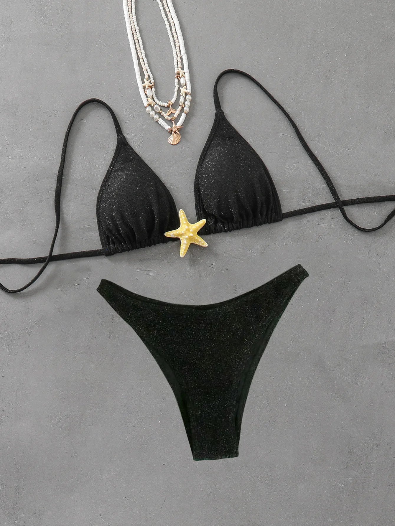 Summer New Lace-up Starfish Accessories Bikini Sexy Beach Split Swimsuit