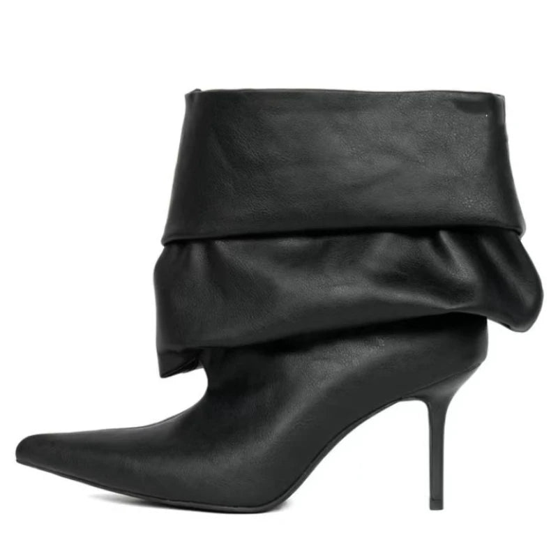 European and American Sexy Snake Pattern Pleated High-heeled Sleeve Boots for Women, Stage Fashion, Fashion Shows, Banquet Shoes