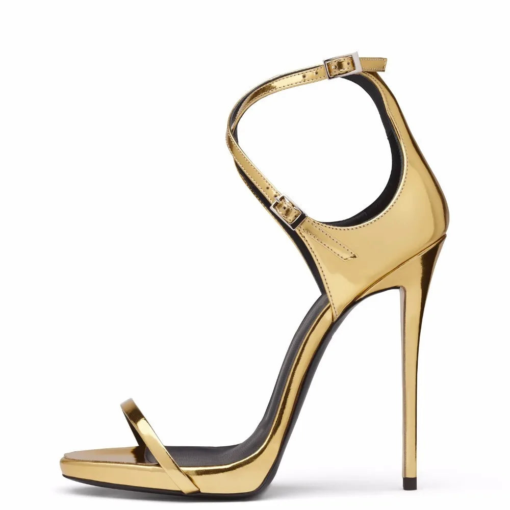 European and American Fashion Cross Tie Sandals, Women's Sexy One Line Strap Slim High Heels, Runway Shoes, Banquet Sandals