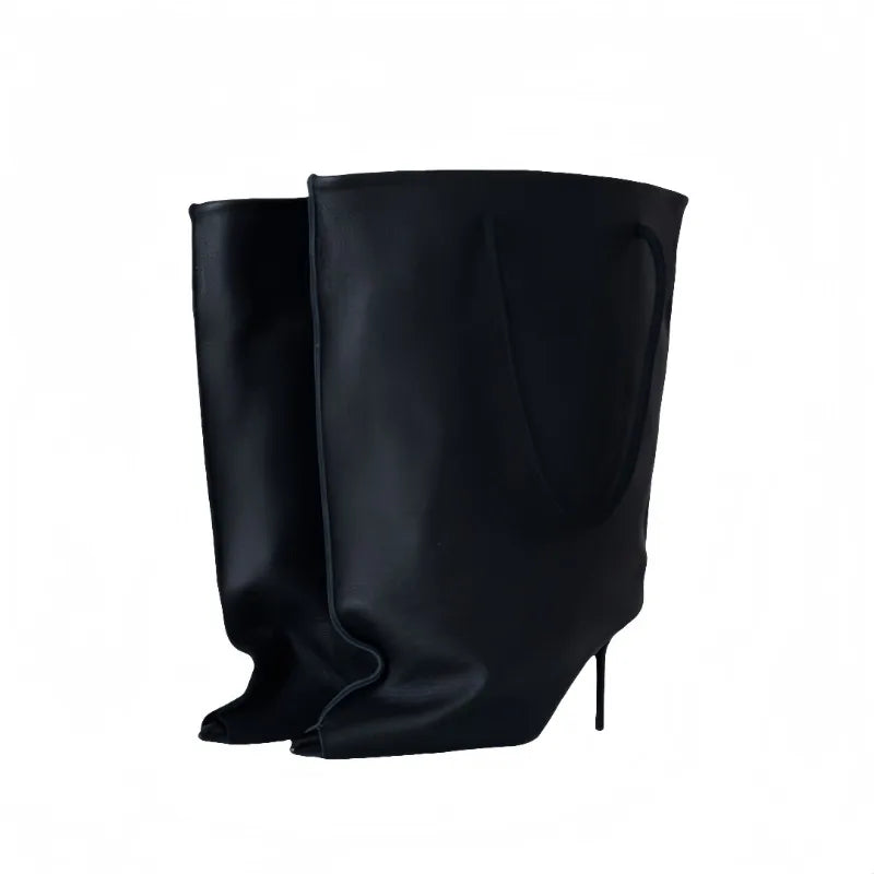 2025 Autumn/Winter New Pointed Boots - Wide Sleeve Mouth Stiletto High Heel Pocket Boots, Fashionable Women's Sexy Banquet Shoes Wofashion.xyz