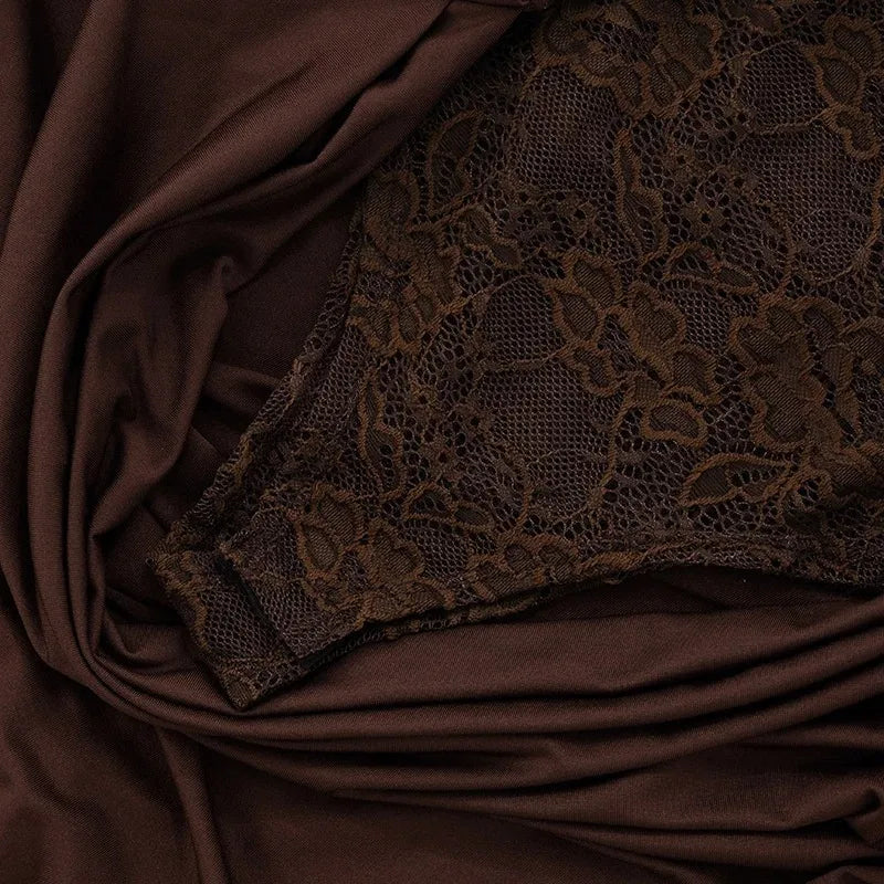 Women One Shoulder Lace See Through Sexy Maxi Dress Gown Fashion Off-shoulder Sleeveless Backless Club Long Dresses