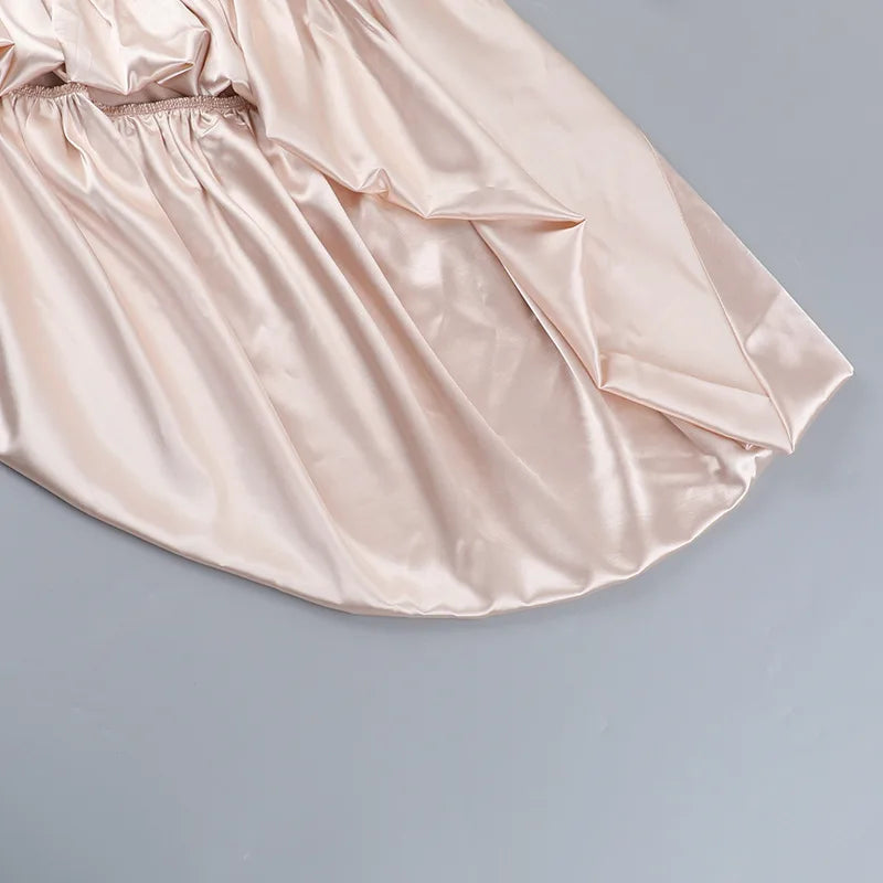 NIDANSSI 2025 Strapless Backless Backless Evening Party Dress Women Ruffle Elegant Sexy Dress Bodycon Midi Summer Dress Vestidos