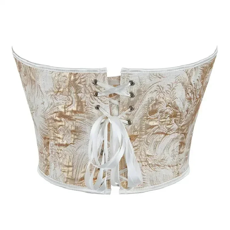 Gold Corset Crop Tops Strapless Off Shoulder Summer Short Camisole Underwear Female Bustier