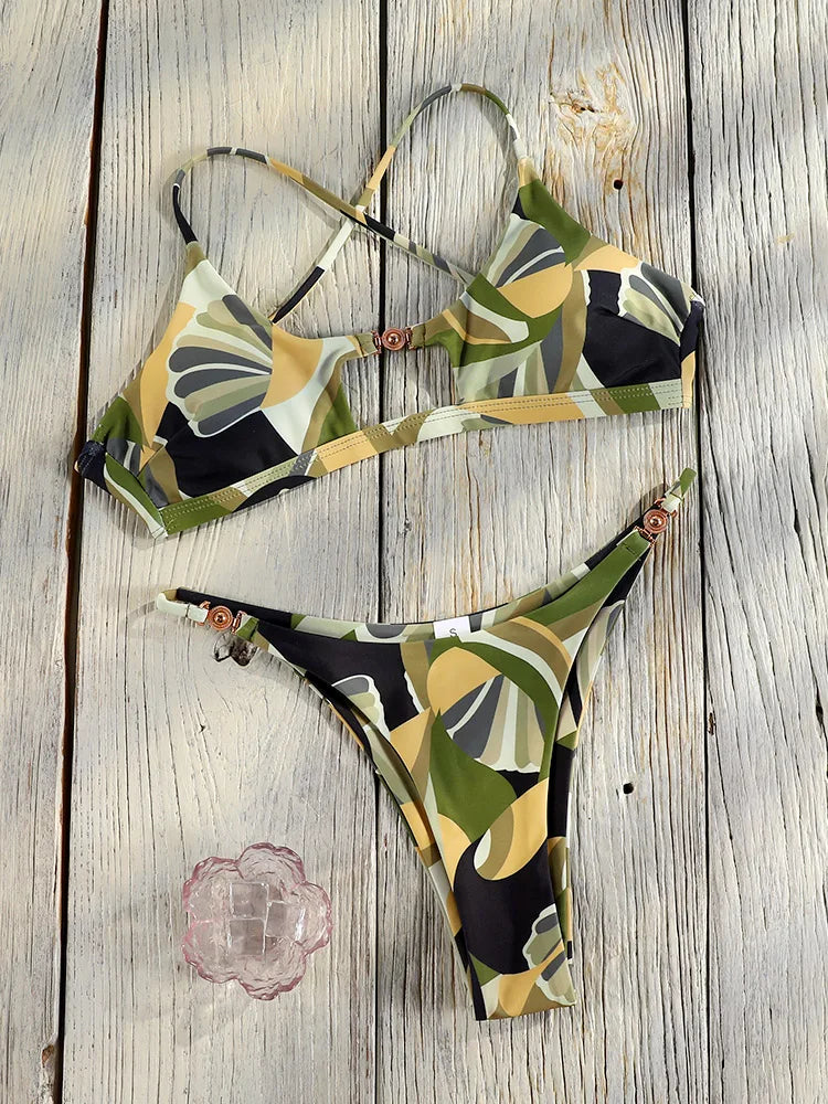 Red Bikinis Sexy Bikini Set 2025 Swimwear Low Waist Swimsuit For Women Cut Out String Beachwear Two Piece Suits Solid Bikini Set