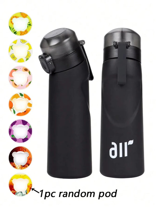 1pc Air Water Bottle With 1pc Random Flavor Pods Portable Transparent With Straw Leak Proof Suitable for Outdoor Sports Wofashion.xyz