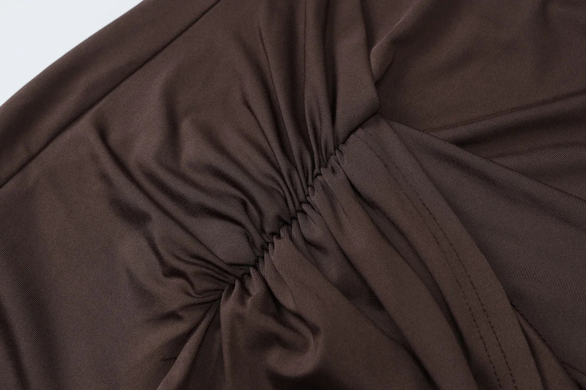 Tossy Fashion Pleated Bandage Long Dress For Women High Waist Slim Patchwork Long Sleeve Elegant Commute Women's Maxi Dress 2025