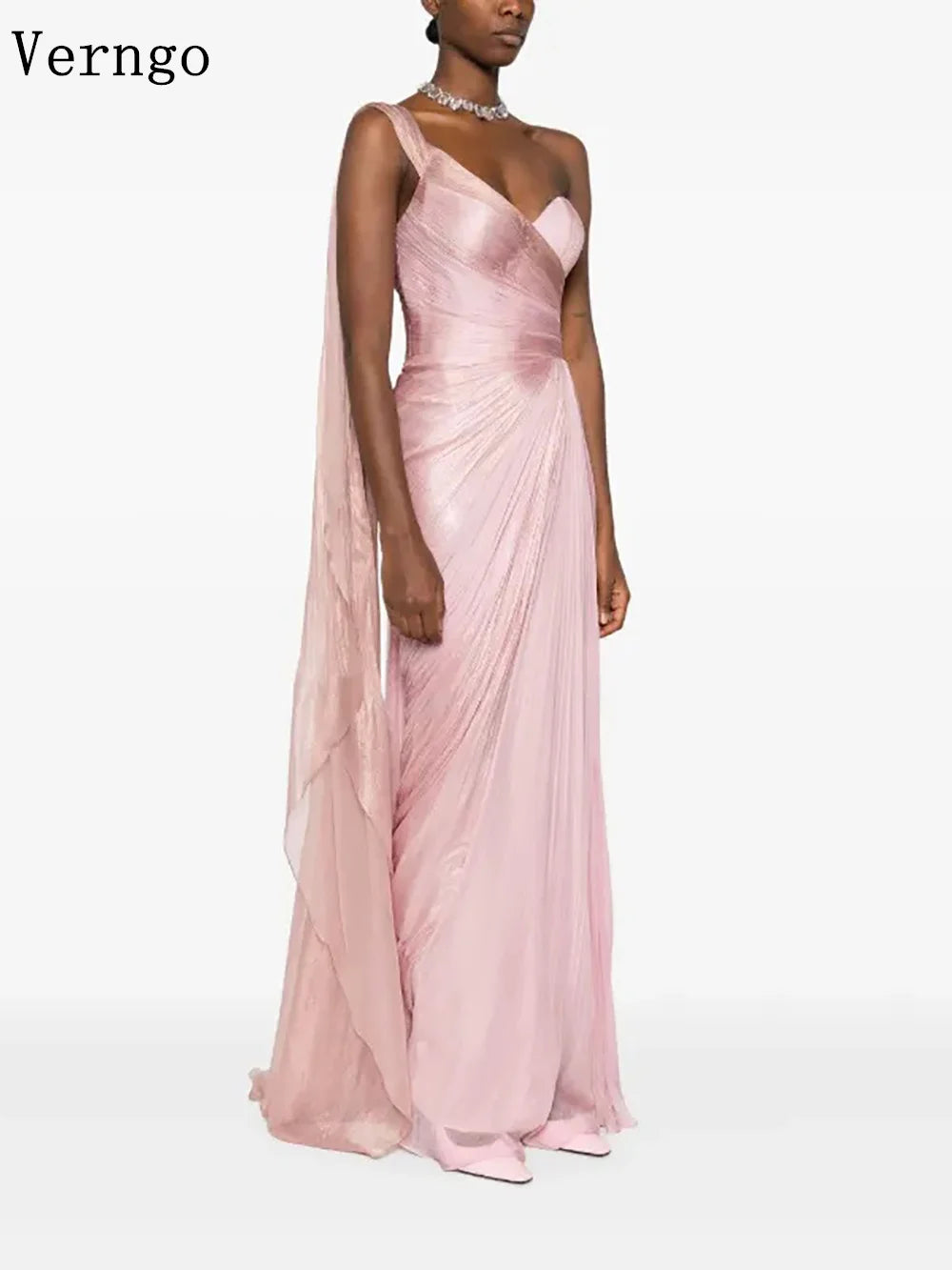 Verngo Pink Elegant Shiny Prom Gowns Sweetheart Mermaid Formal Occasion Dresses Women Modern Prom Party Dress Customized