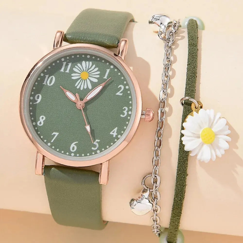 New Watch for Women Dress Romantic Bracelet WristWatch Fashion Ladies Leather Quartz Watch Clock Women Montre Femme Wofashion.xyz