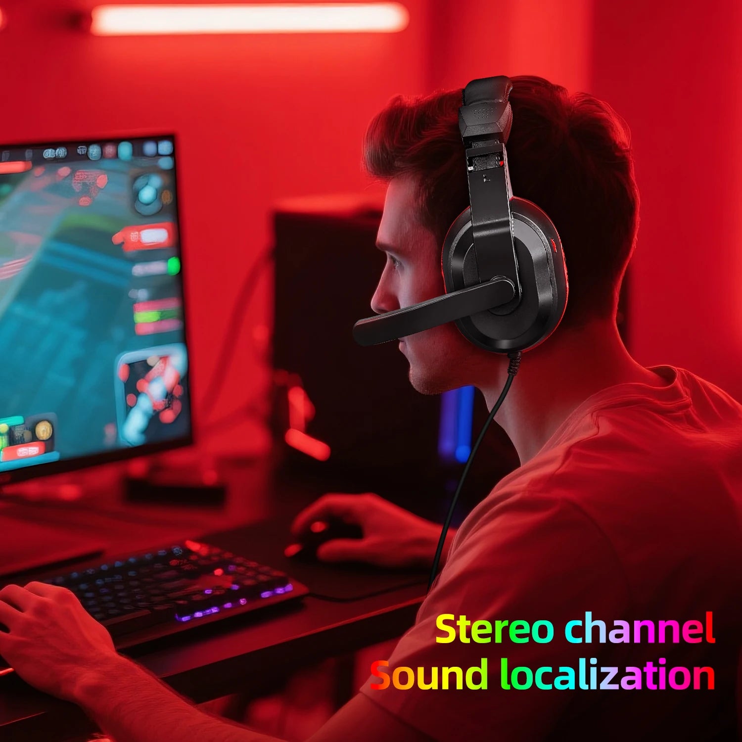 High Quality Headband Wired Headphone Headband With Mic Stereo Noise Headset 6D Sound Gaming Earphone For Pc Laptop Ergonomics