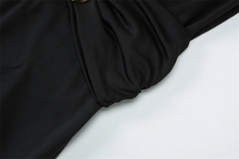 Mozision Deep V-neck Lace-up Sexy Maxi Dress For Women Metal Buckle Off-shoulder Sleeveless Backless Fashion Club Party Dress