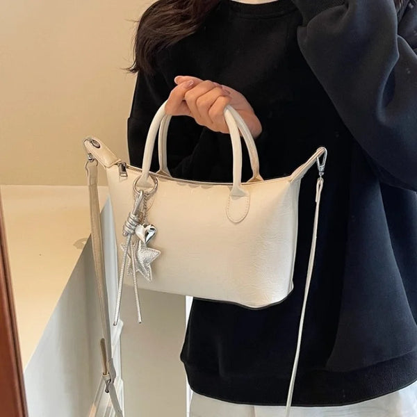 Luxury Designer Messenger Bag For Ladies, Genuine Leather Crossbody Purse With Detachable Strap, Vintage Shoulder Work Tote Wofashion.xyz