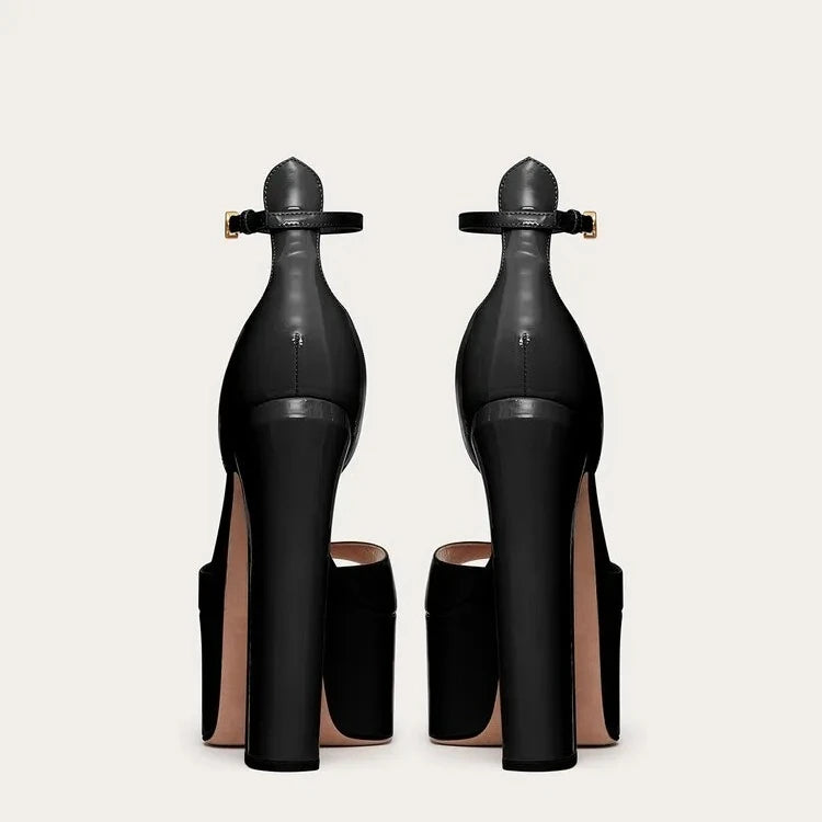 European and American Women's Niche Brand Fashion Sexy Runway Show Banquet Single Shoe Buckle with High Heels Sandals