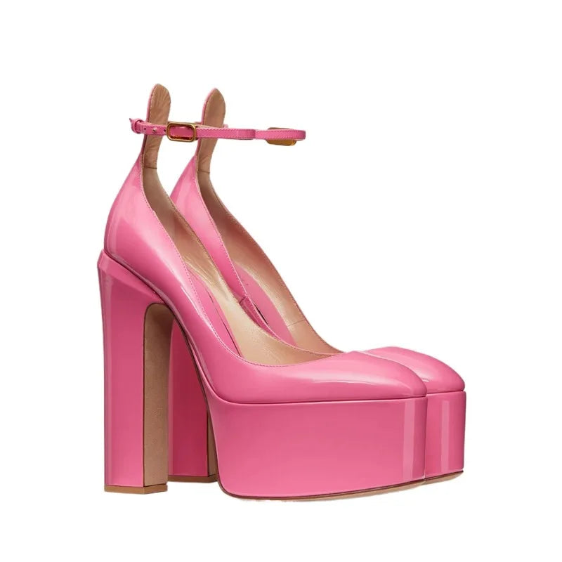 European and American Women's Niche Brand Fashion Sexy Runway Show Banquet Single Shoe Buckle with High Heels Sandals