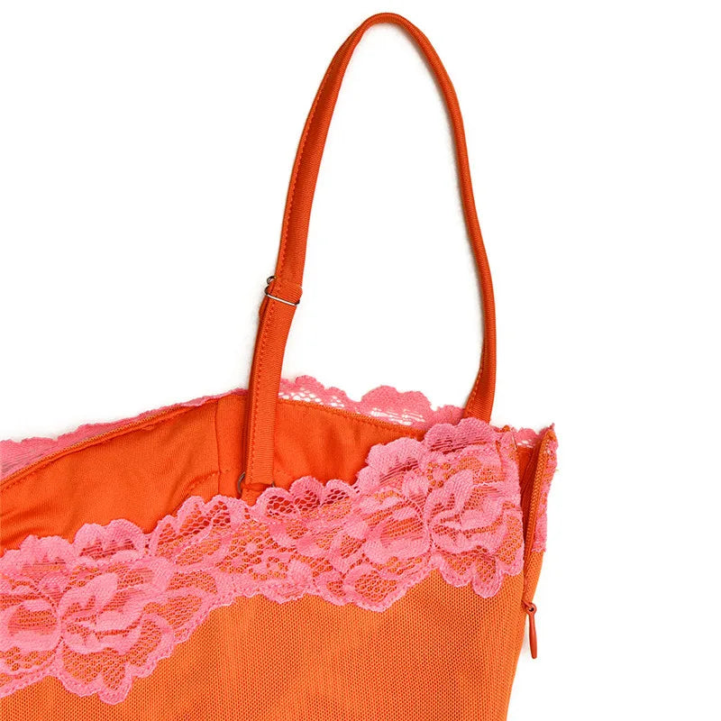 Mozision Lace Spaghetti Strap Bodycon Maxi Dress Women Gown Patchwork Fashion Sleeveless Backless Sexy Club Party Dress Elegant