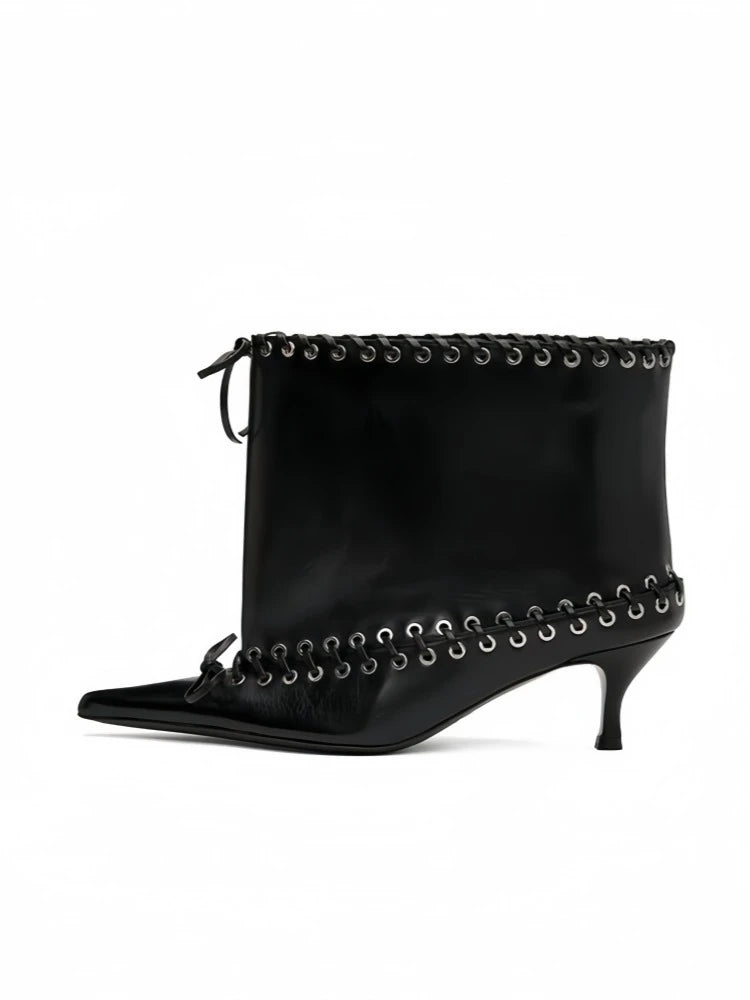 2025 Early Autumn New European and American Fashion Show Niche Fashion Slimming Wide Tube Height Increasing Pleated Pile Boots