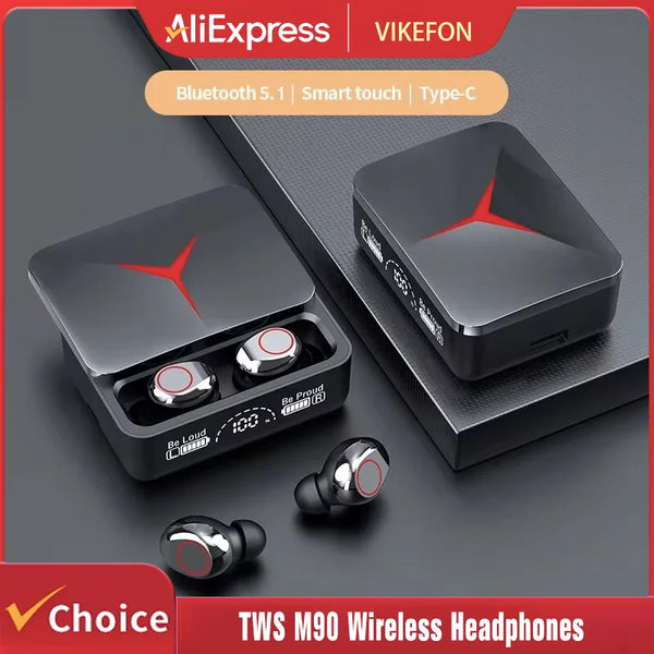 TWS M90 Wireless Headphones Gaming Earphone Bluetooth 5.3 Sport Earbuds with Mic Wireless Headset For iPhone 16 15 14 13 Xiaomi Wofashion.xyz