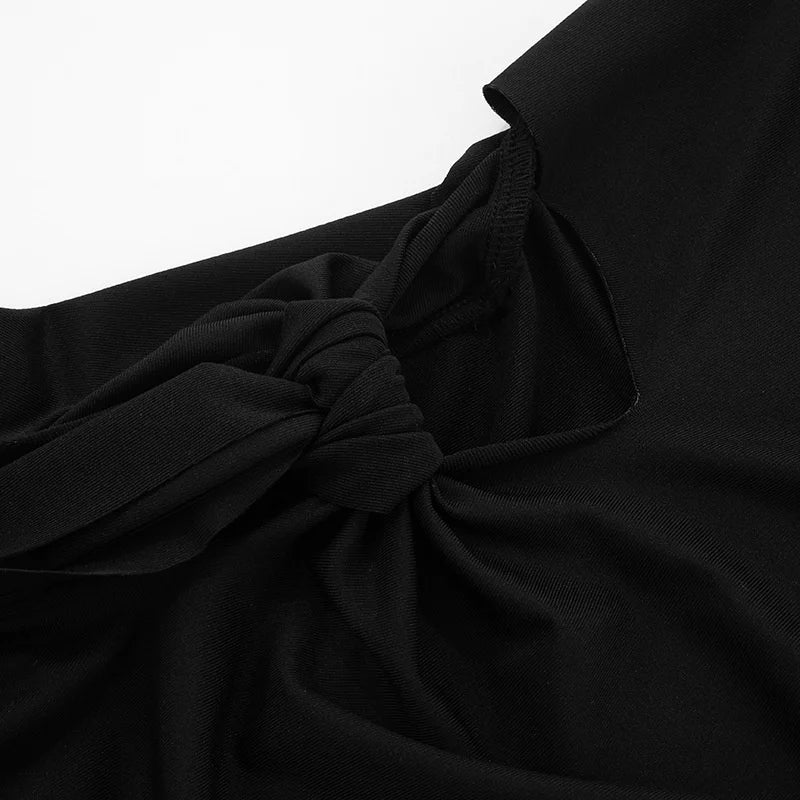 Mozision Off-shoulder Strapless Ruched Sexy Mini Dress Women Fashion Hollow Out Sleeveless Backless Draped Club Party Dresses