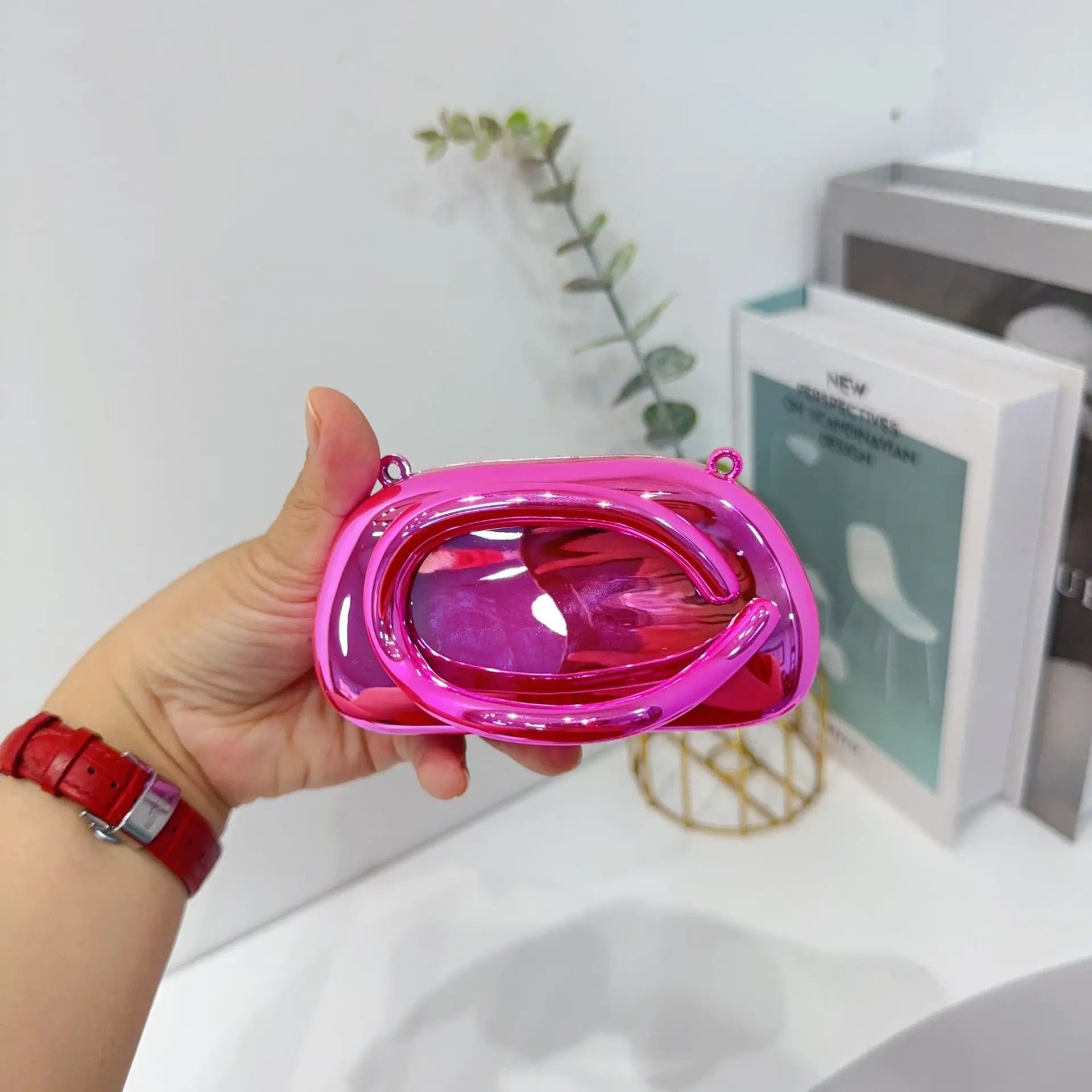 Mini Gold Acrylic Metal Closure Box Clutch Bag Women Evening Wedding Party Cute Purse Handbags Silver 2025 Spring New Fashion