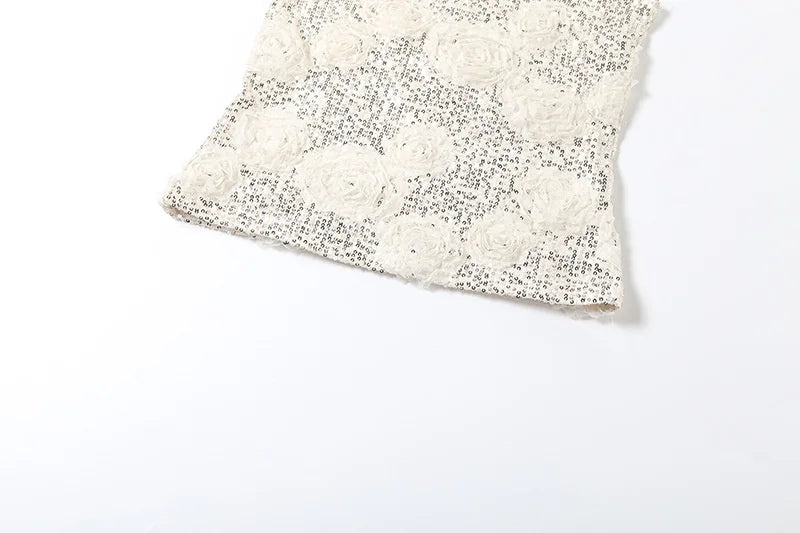 Mozision Sparkle Sexy Two Piece Set Women Elegant Square Collar Sleeveless Tank Top And Mini Skirt Matching Sets Club Dress Set