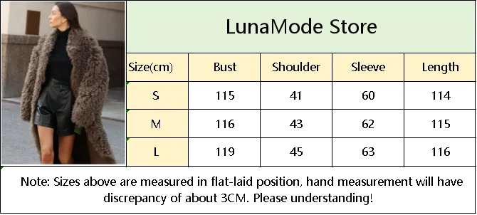 Luxury Long Faux Fur Coat Women Fashion Lapel Long Sleeve Thick Warm Loose Jacket 2025 Winter Lady Chic High Street Outerwear