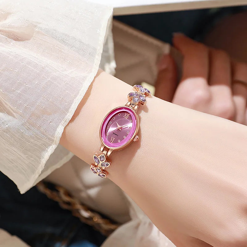 Simple Elegant Small Women Watches Luxury Wrist Watches for Women Fashion Oval Classic Watch Ladies Quartz Watches for Girls