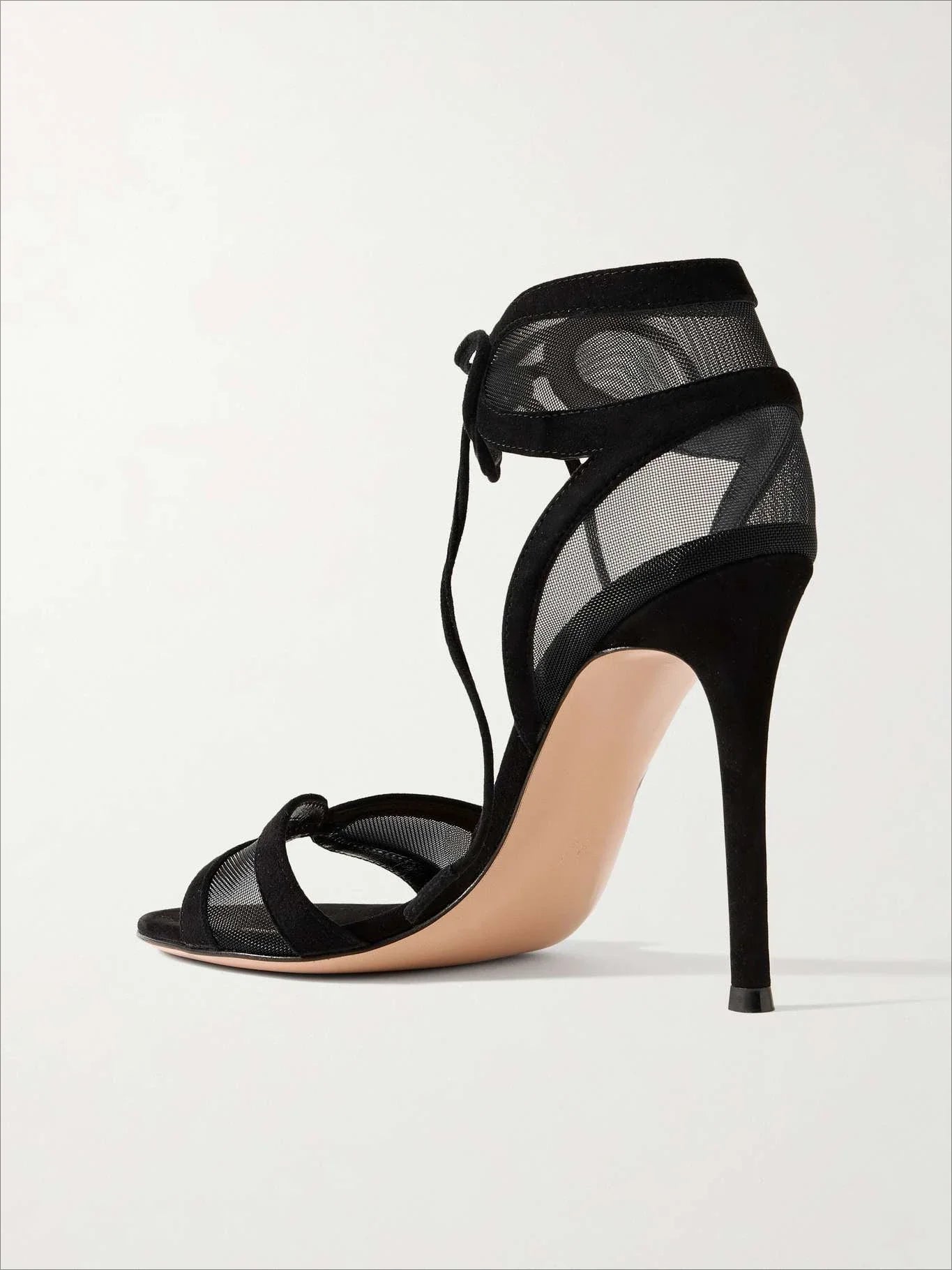 European and American Women's Summer Sexy High-heeled Fashion Week Runway Show Hollow Mesh Cross Strap Banquet Sandals