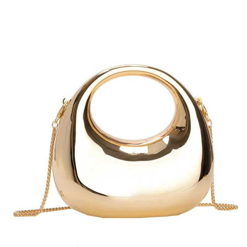 Mini Golden Evening Bag Purses and Handbags Luxury Designer Shoulder Bags Funny Shape Party Wedding Acrylic Shiny Clutch Purse