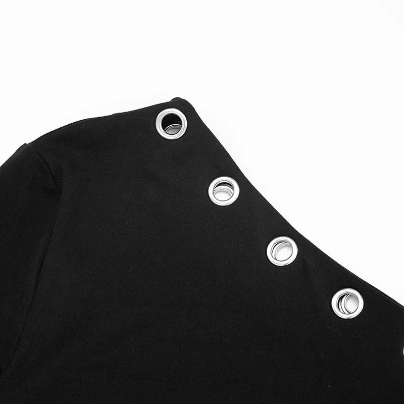 Mozision Inclined Shoulder Long Sleeve Sexy Mini Dress Women Fashion Hollow Out One Shoulder Backless Club Party Dress Female